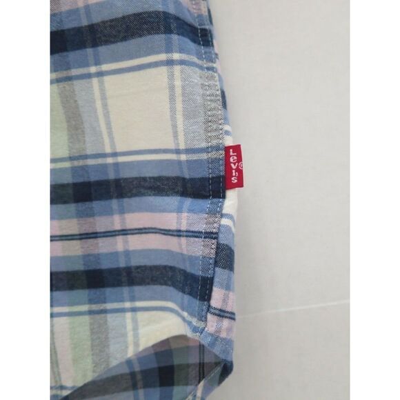 Levi's Men's Sz Large Multicolor Plaid Oversized Casual S/S Button Up Shirt - Picture 5 of 7